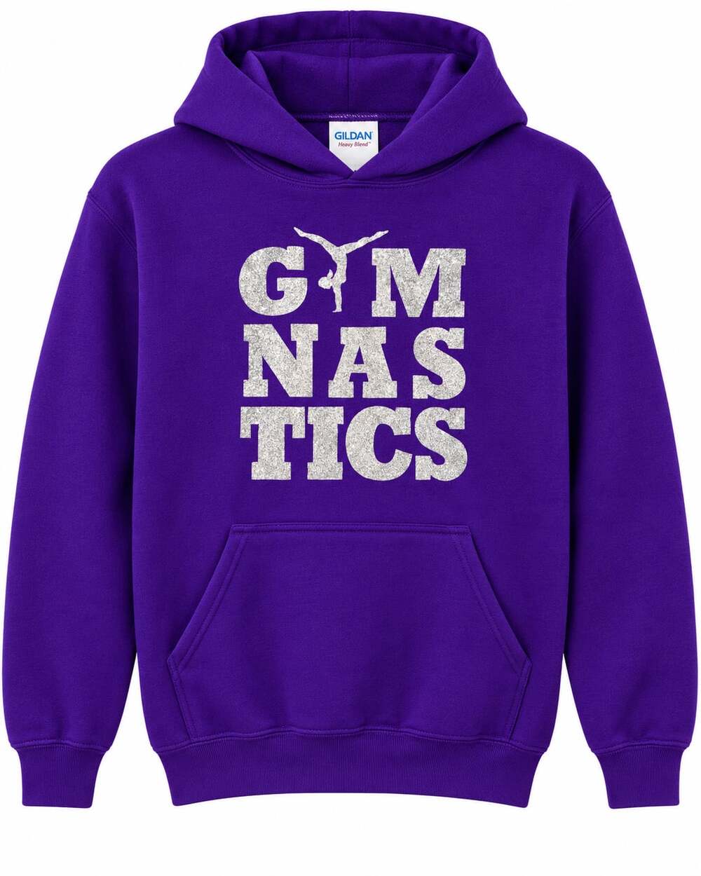 Purple Gymnastics Hoodie – Youth Large – Gildan Heavy Blend